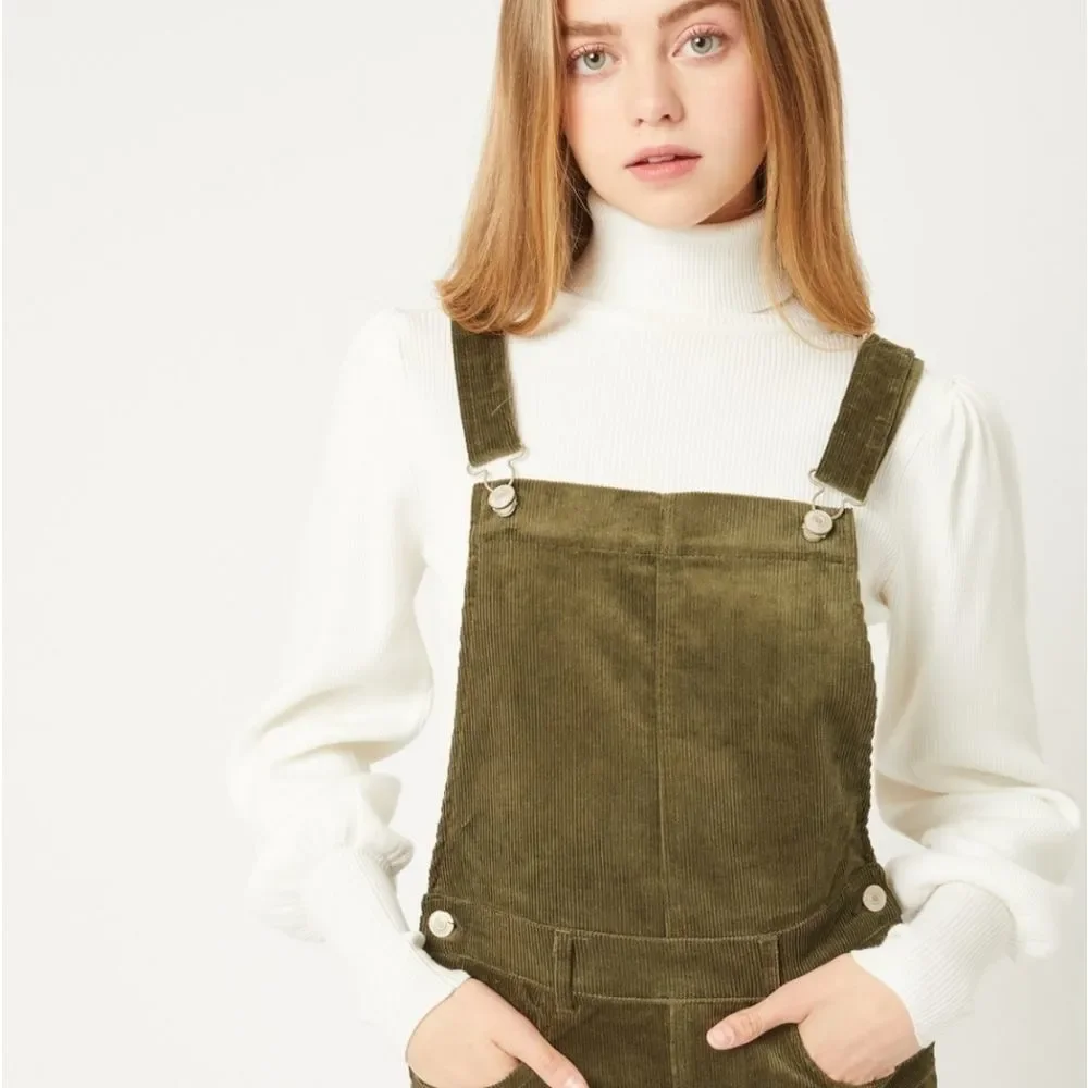 Olive Winter Autumn Dress Overall - Picture 2 of 3